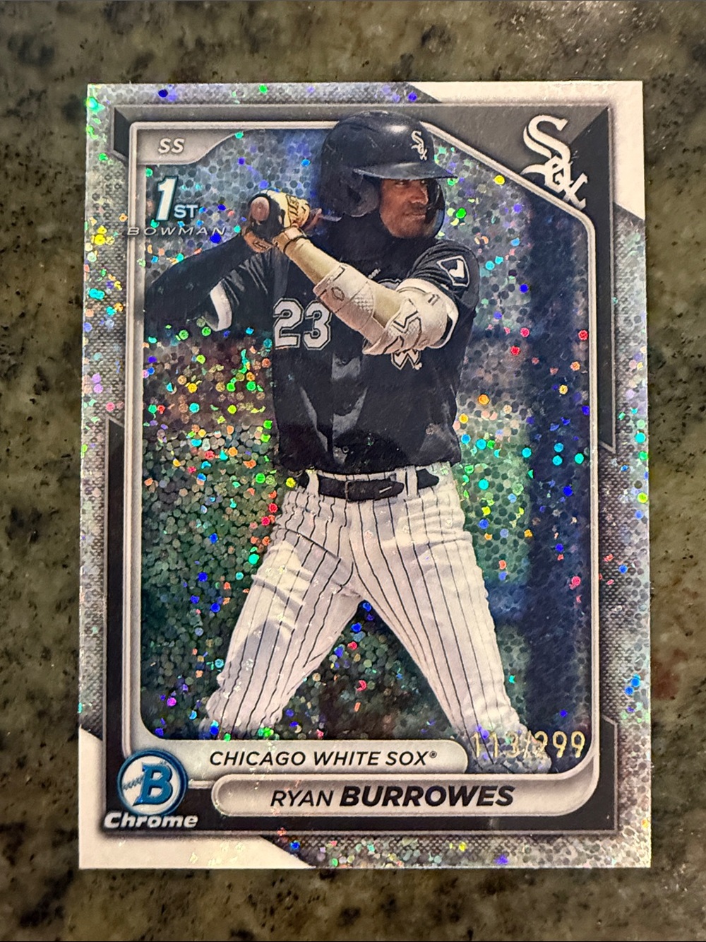 Ryan Burrowes 1st Bowman Chrome Chicago White Sox Sparkle Refractor